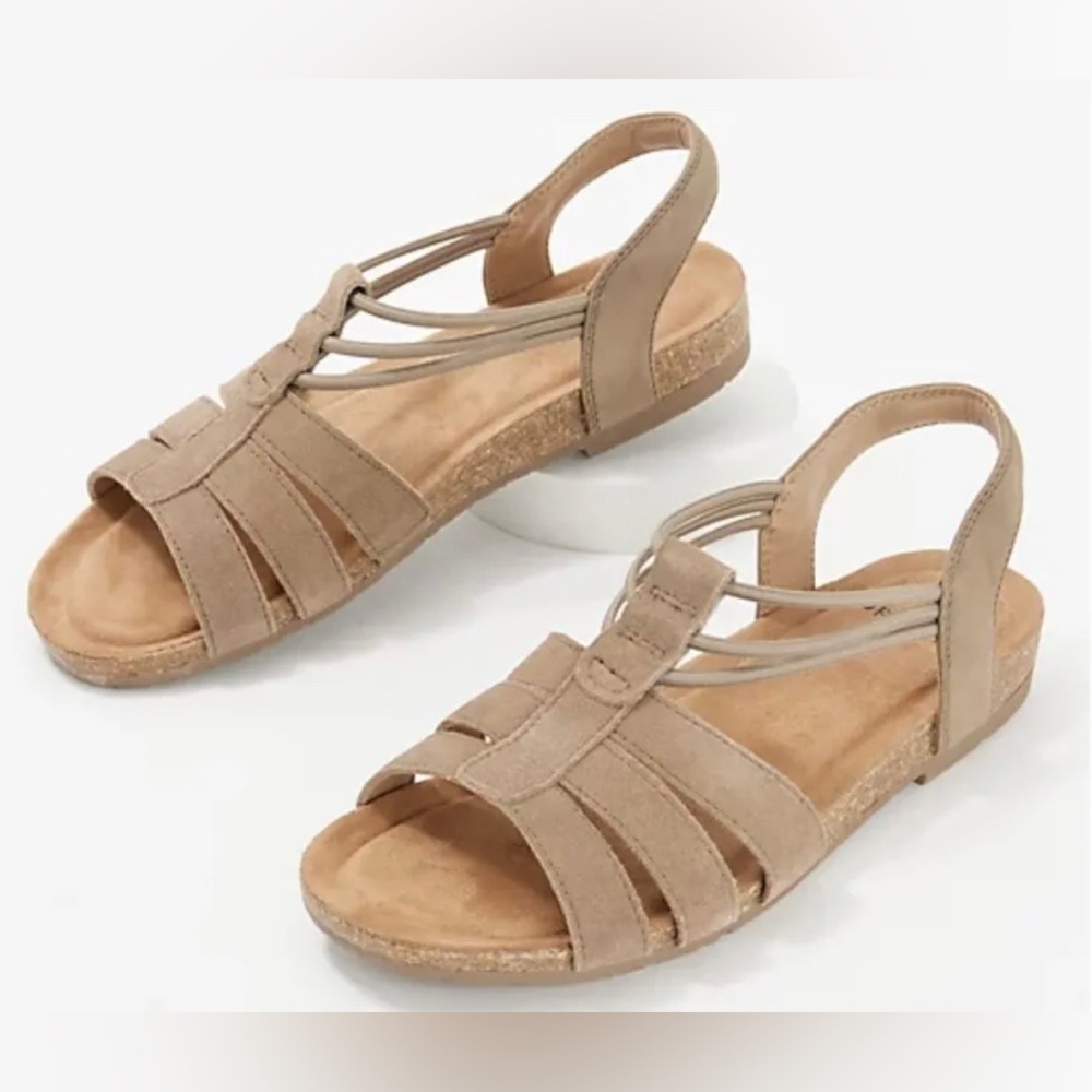 Earth Origins Laney Sizes 10M and 9M Women's Leather Slingback Sandals Brown